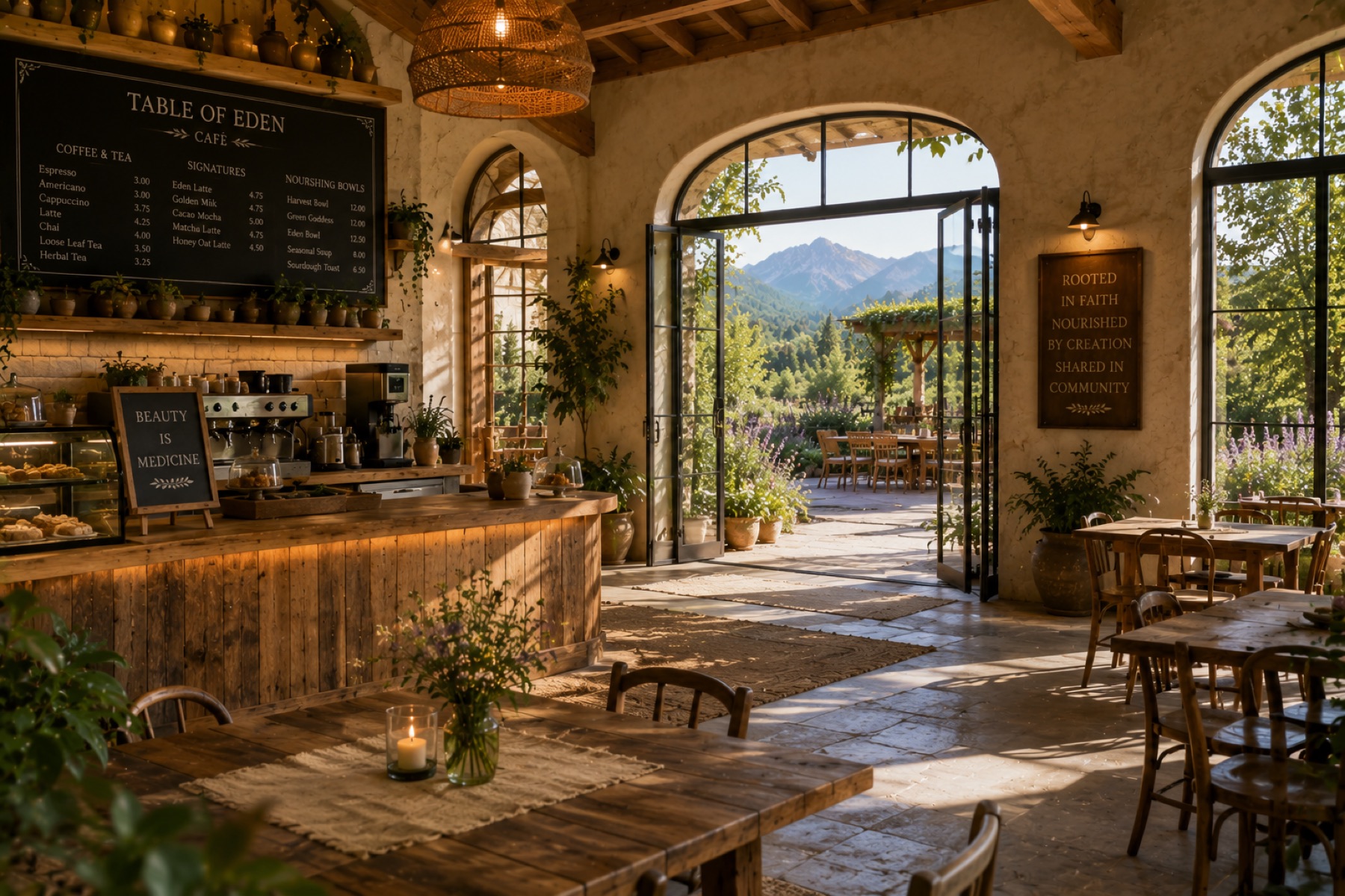 A meal at the Table of Eden Café