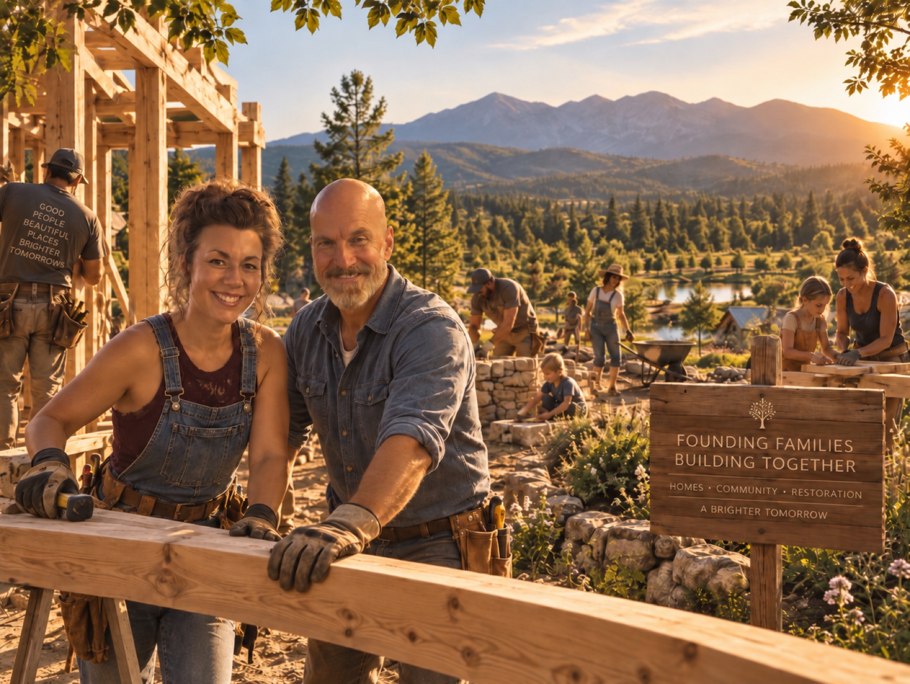 Founding families building together on the land