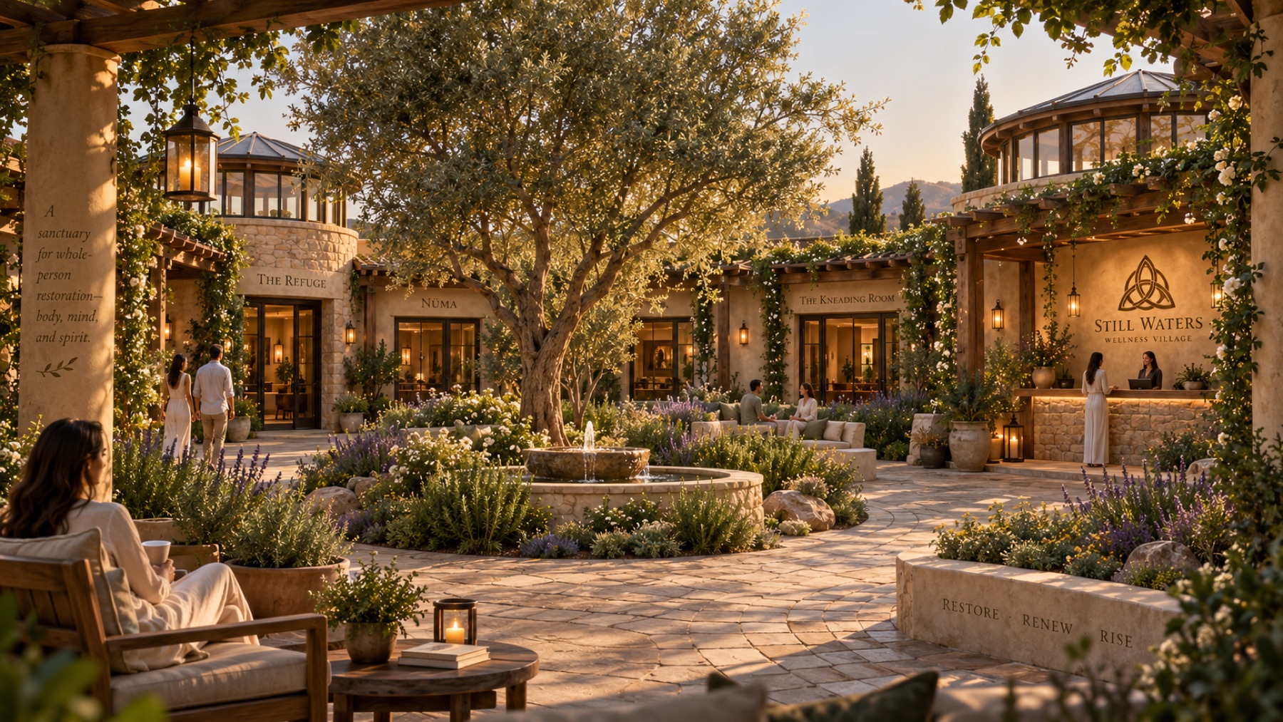 The living courtyard at the center of the Restoration House